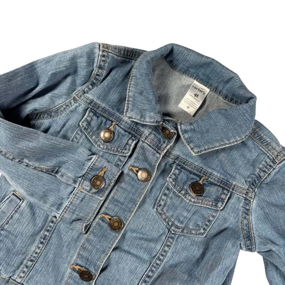 Carter's Denim Jacket Toddler 4T Button Up Trucker Jacket Western Timeless